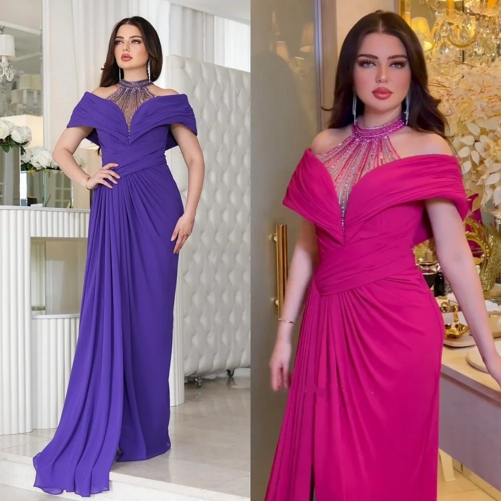 Customized Exquisite Chiffon Pleat Beading Sequined Straight Halter Long Dresses Party Bespoke Occasion Sparkle Formal
Customized Exquisite Chiffon Pleat Beading Sequined Straight Halter Long Dresses Party Bespoke Occasion Sparkle Formal