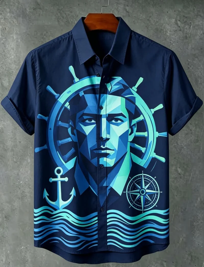 Men's artistic figure printed short sleeved shirt, suitable for summer street style, vacation and daily wear
Men's artistic figure printed short sleeved shirt, suitable for summer street style, vacation and daily wear