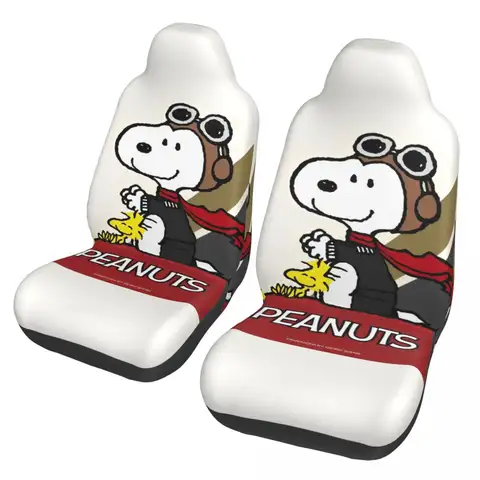 Snoopys Cartoon Dog Automotive Seat Covers for Cars Suv And Truck Car Seat Covers Universal Fit for Front Seats Set of 2
