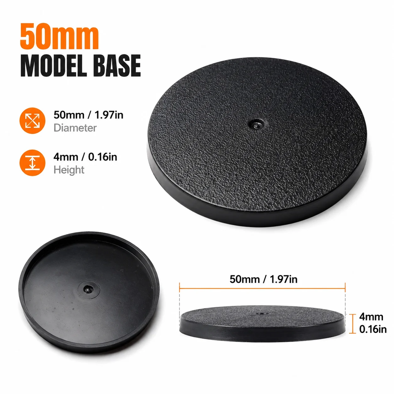 Pack of 50mm Round Bases for Resin Model Miniature Bases
Pack of 50mm Round Bases for Resin Model Miniature Bases