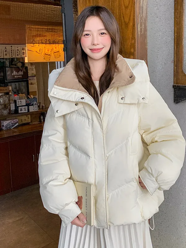 Женская зимняя утепленная куртка-пуховик из хлопка с капюшоном, короткая, в корейском стиле, для повседневной носки
Женская зимняя утепленная куртка-пуховик из хлопка с капюшоном, короткая, в корейском стиле, для повседневной носки