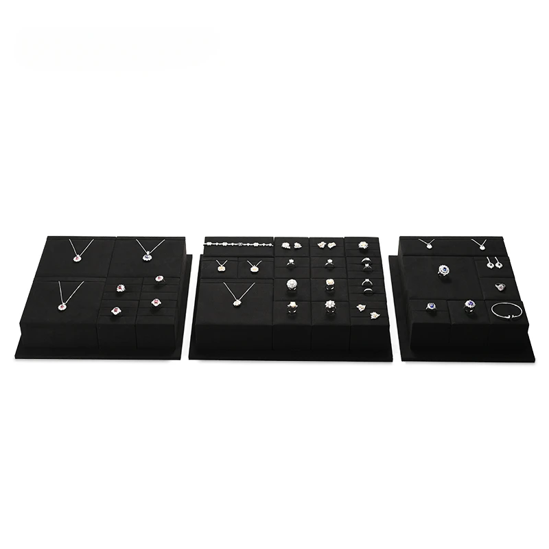 Black microfiber high-end jewelry display rack necklace ring earrings jewelry display counter jewelry display props
Black microfiber high-end jewelry display rack necklace ring earrings jewelry display counter jewelry display props