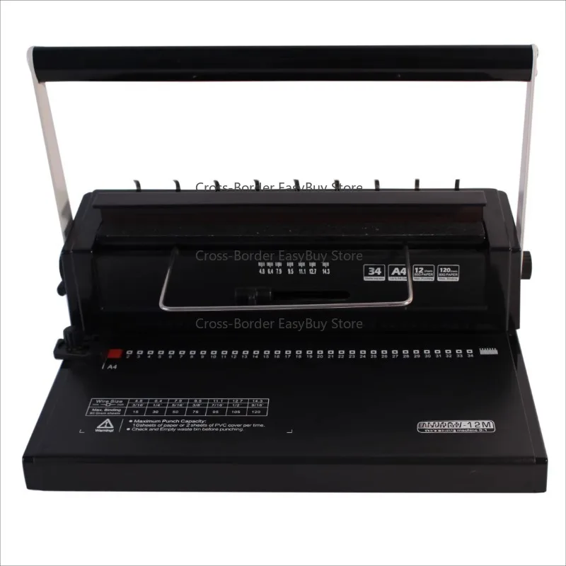 W12M 34 Holes Multi-Function A4 Binding Machine Square Hole for Book Binding Paper Processing Machinery