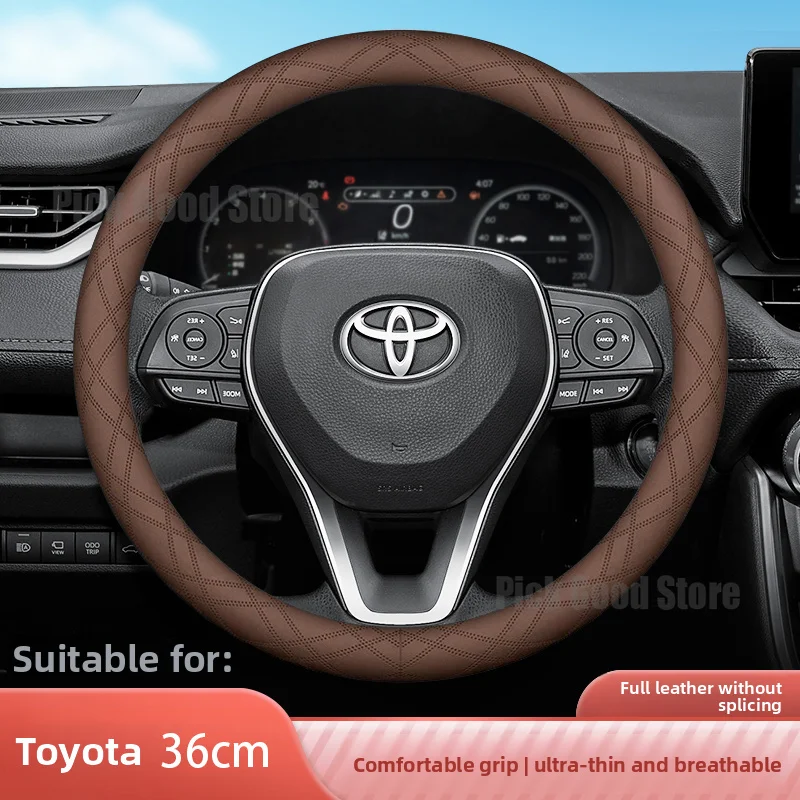 Leather Car Steering Wheel Cover For Toyota BZ4X/ BZ3/ BZ5 36CM size Anti slip car interior accessories 2024 2025 2026
Leather Car Steering Wheel Cover For Toyota BZ4X/ BZ3/ BZ5 36CM size Anti slip car interior accessories 2024 2025 2026