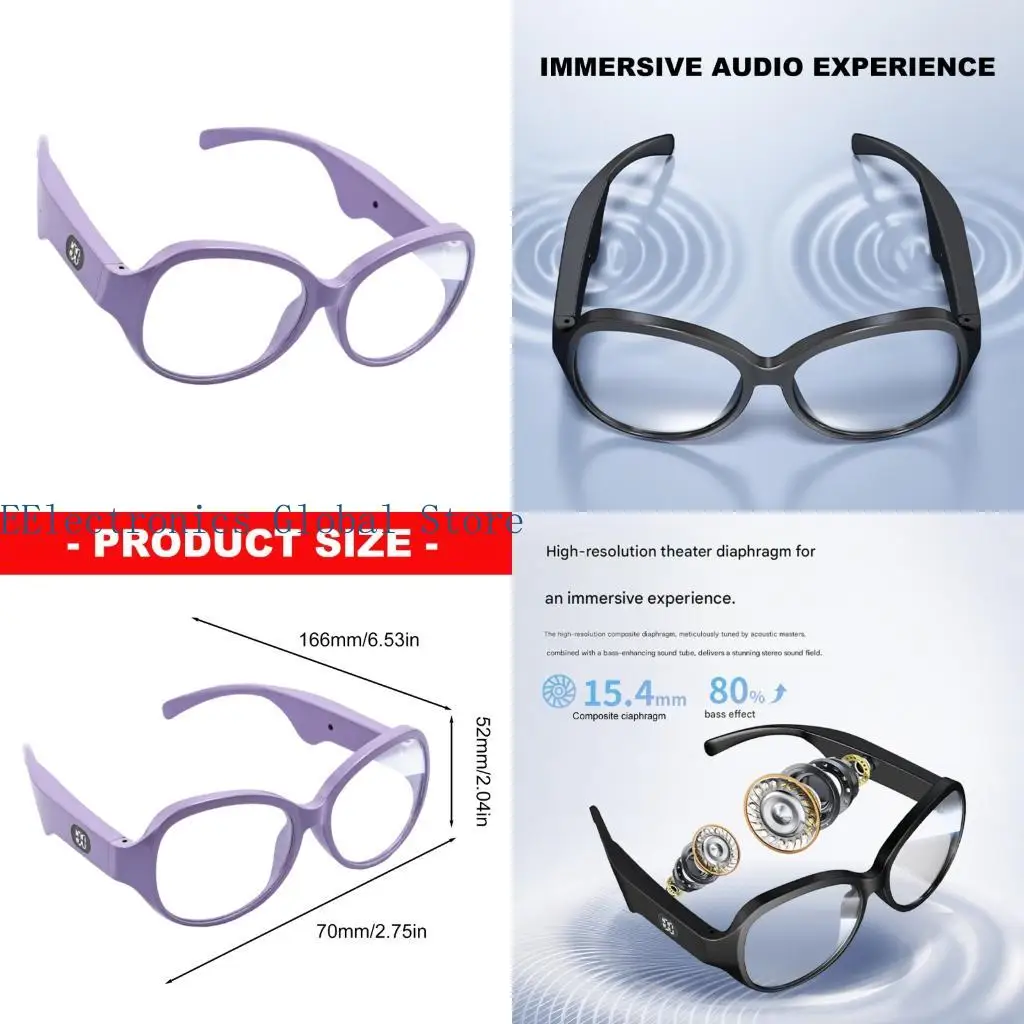 462B Modern Eyewears Bluetooth-Compatible Audios Glasses Featuring 360 Surround Sound
462B Modern Eyewears Bluetooth-Compatible Audios Glasses Featuring 360 Surround Sound
