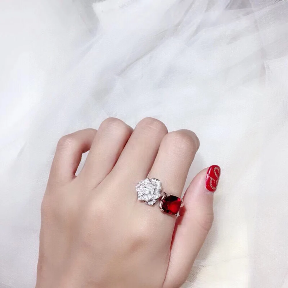 New Early Spring Ring Women Fashion Temperament Rose Pink Crystal Sterling Silver Opening Luxury Engagement Jewellery #447
New Early Spring Ring Women Fashion Temperament Rose Pink Crystal Sterling Silver Opening Luxury Engagement Jewellery #447