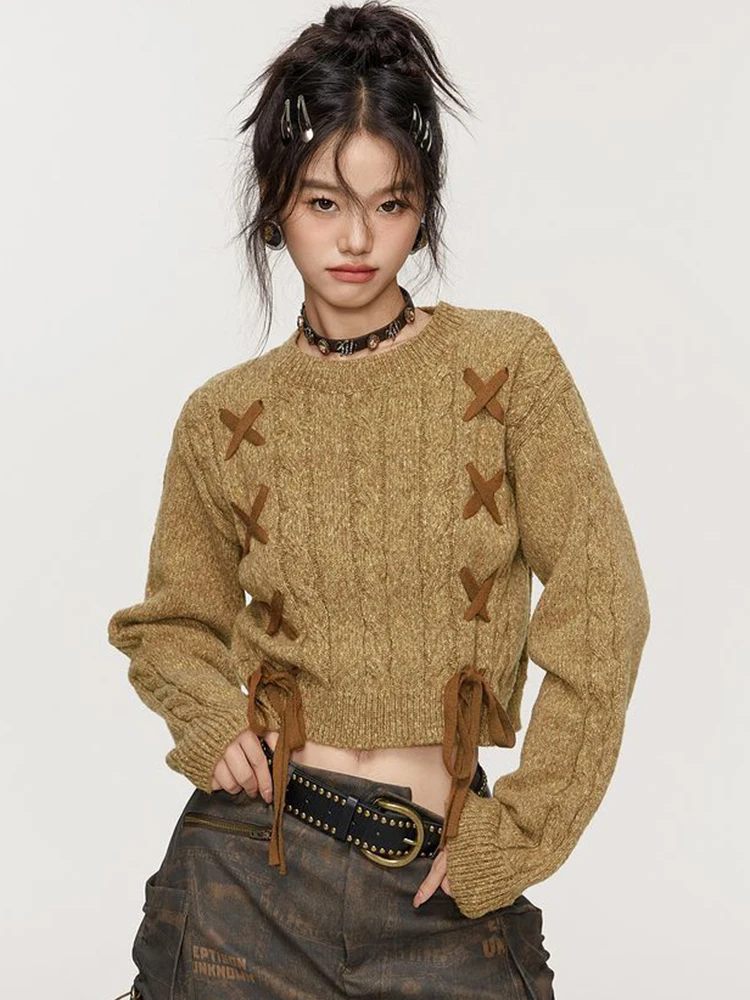 Zoki Streetwear Cropped Retro Sweaters Women Design Lace Up Knitted Jumpers Tops Fall Long Sleeve American Vintage Pullovers New
Zoki Streetwear Cropped Retro Sweaters Women Design Lace Up Knitted Jumpers Tops Fall Long Sleeve American Vintage Pullovers New