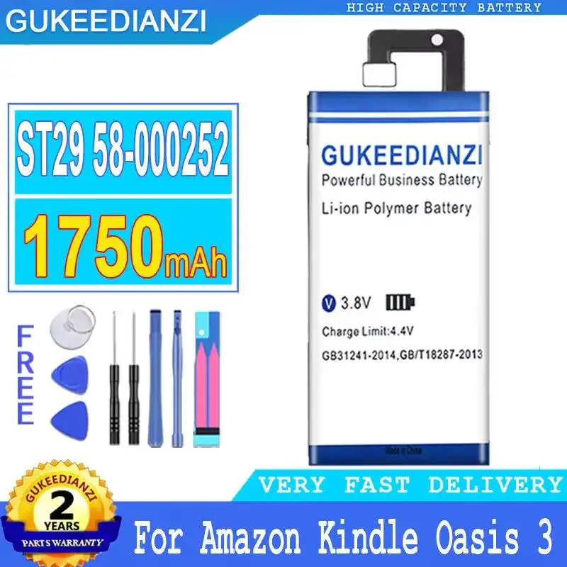Надежный аккумулятор для планшета Amazon Kindle Oasis 3 Oasis3 ST29 58-000252, 1750 мАч
Надежный аккумулятор для планшета Amazon Kindle Oasis 3 Oasis3 ST29 58-000252, 1750 мАч