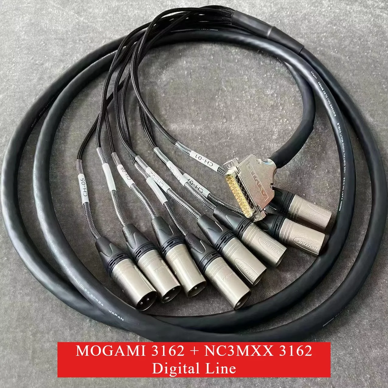 DB25 Cable with Japan 3162 110Ω AES/BU Digital 8CH Snake Cable with Original Neutrik Female XLR plug NC3FXX
DB25 Cable with Japan 3162 110Ω AES/BU Digital 8CH Snake Cable with Original Neutrik Female XLR plug NC3FXX