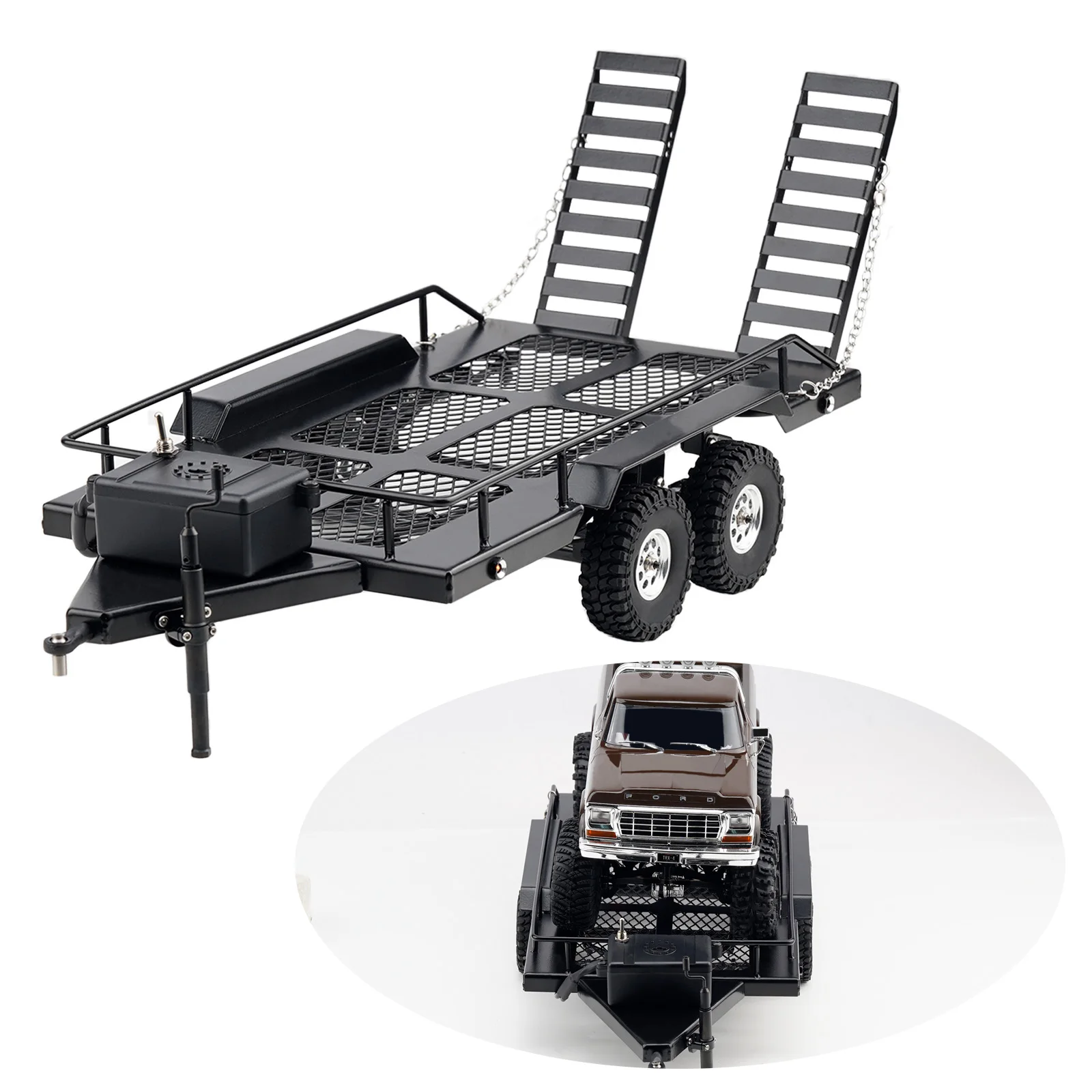 TCRC Metal Truck Trailer with Led Lights for 1/24 SCX24 FSC24 1/18 TRX4M FMS18 Redcat Ascent18 HPI Venture18 Upgrades
TCRC Metal Truck Trailer with Led Lights for 1/24 SCX24 FSC24 1/18 TRX4M FMS18 Redcat Ascent18 HPI Venture18 Upgrades
