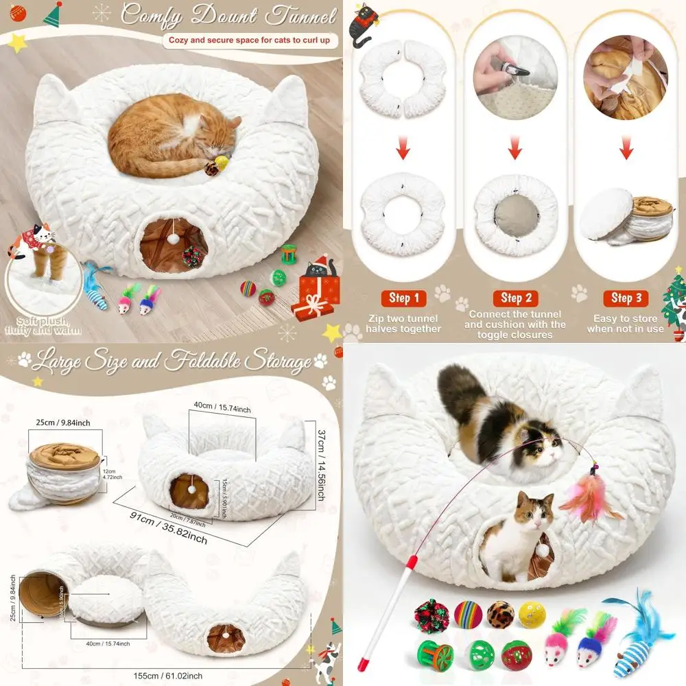 Уютная юбка-рождественская елка с плюшевым кошачьим туннелем и 11 интерактивными игрушками для игривых котят
Уютная юбка-рождественская елка с плюшевым кошачьим туннелем и 11 интерактивными игрушками для игривых котят