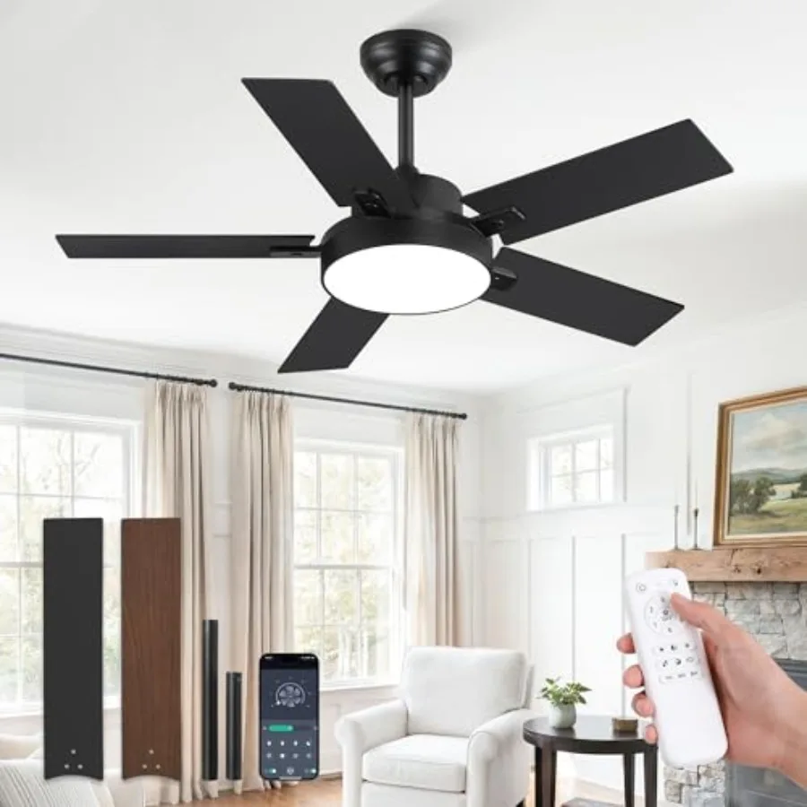 Ceiling Fans with Lights, Smart Remote/APP Control, Modern Ceilg Fan with 6 Speeds and 3CCT, Dimmable 30W LED, Quiet DC Motor,
Ceiling Fans with Lights, Smart Remote/APP Control, Modern Ceilg Fan with 6 Speeds and 3CCT, Dimmable 30W LED, Quiet DC Motor,