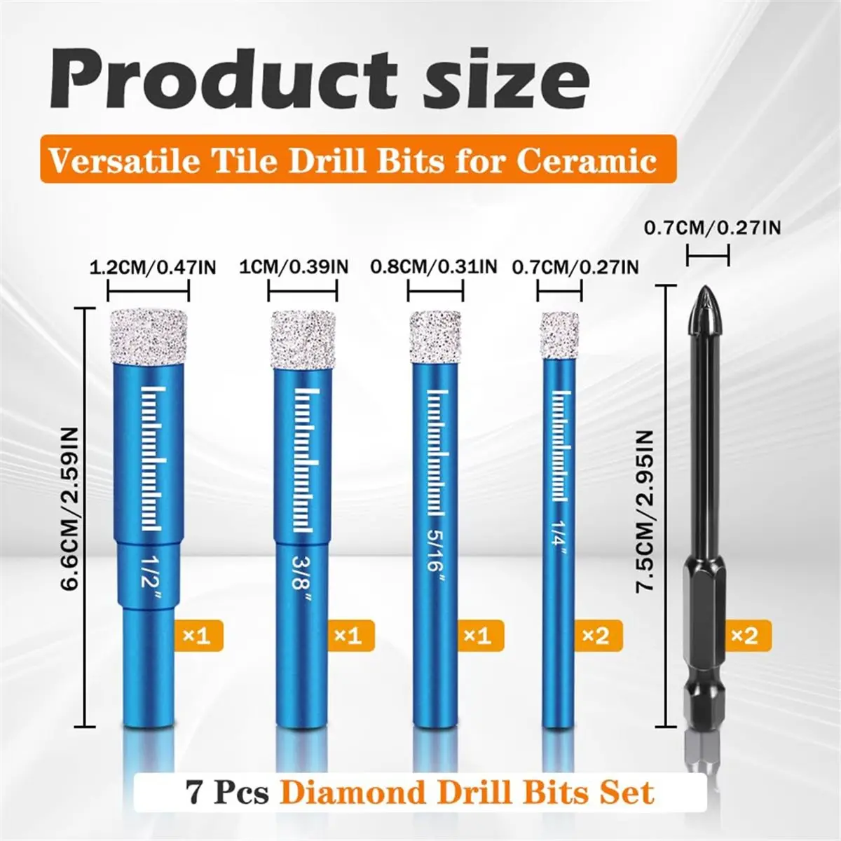 【AT48】 NEW 7PCS Drill Bits Set for Ceramic, Glass, Porcelain, Marble, Enhanced Durability and Efficient Drilling
【AT48】 NEW 7PCS Drill Bits Set for Ceramic, Glass, Porcelain, Marble, Enhanced Durability and Efficient Drilling