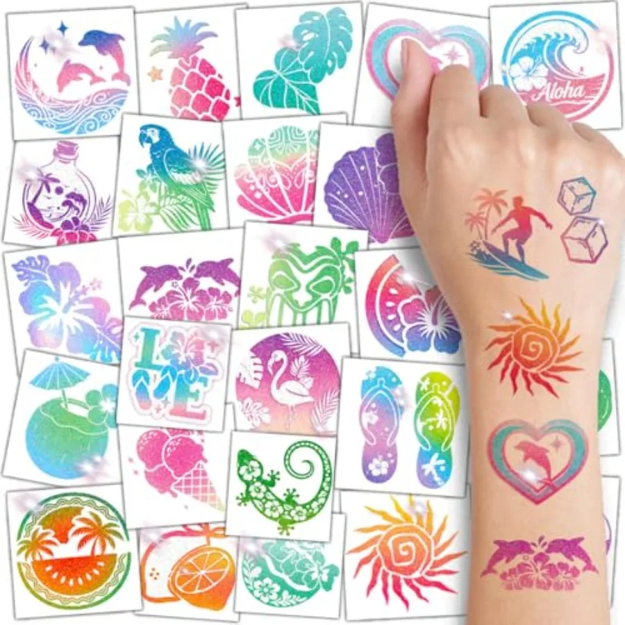 Glitter Summer Hawaiian Temporary Tattoos for - 74 Tropical Aloha Designs Waterproof and Easy Peel Beach Shimmery Tattoos for G
Glitter Summer Hawaiian Temporary Tattoos for - 74 Tropical Aloha Designs Waterproof and Easy Peel Beach Shimmery Tattoos for G