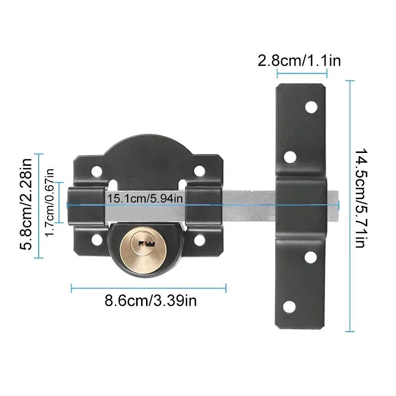 Garden Door Lock, Security Product, Dual Long Lever Bolt, Frame Lock Outdoor Door Lock, 5 Keys, Durable Safe Garden Shed Door
Garden Door Lock, Security Product, Dual Long Lever Bolt, Frame Lock Outdoor Door Lock, 5 Keys, Durable Safe Garden Shed Door