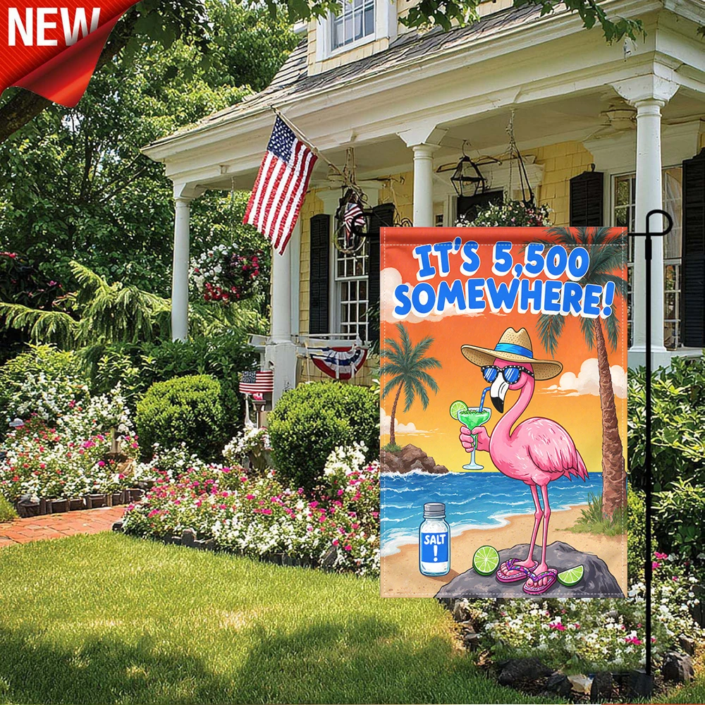 1PC, Summer Flamingo Garden Flag It's 5500 Somewhere Beach Themed Outdoor Decor Double Sided Tropical Palm Tree Cocktail Print Yard Flag for Patio Lawn Poolside Holiday Party Seasonal Outside Decoration UV Resistant Weatherproof G
1PC, Summer Flamingo Garden Flag It's 5500 Somewhere Beach Themed Outdoor Decor Double Sided Tropical Palm Tree Cocktail Print Yard Flag for Patio Lawn Poolside Holiday Party Seasonal Outside Decoration UV Resistant Weatherproof G