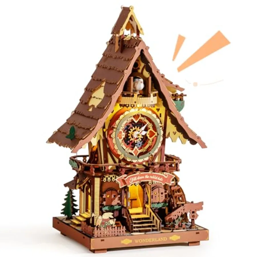 Cuckoo Clock Mechanical 3D Wooden Puzzle Kit for Adults, DIY Wooden Clock Model Building Set, Unique Home Decor Gift for Women
Cuckoo Clock Mechanical 3D Wooden Puzzle Kit for Adults, DIY Wooden Clock Model Building Set, Unique Home Decor Gift for Women
