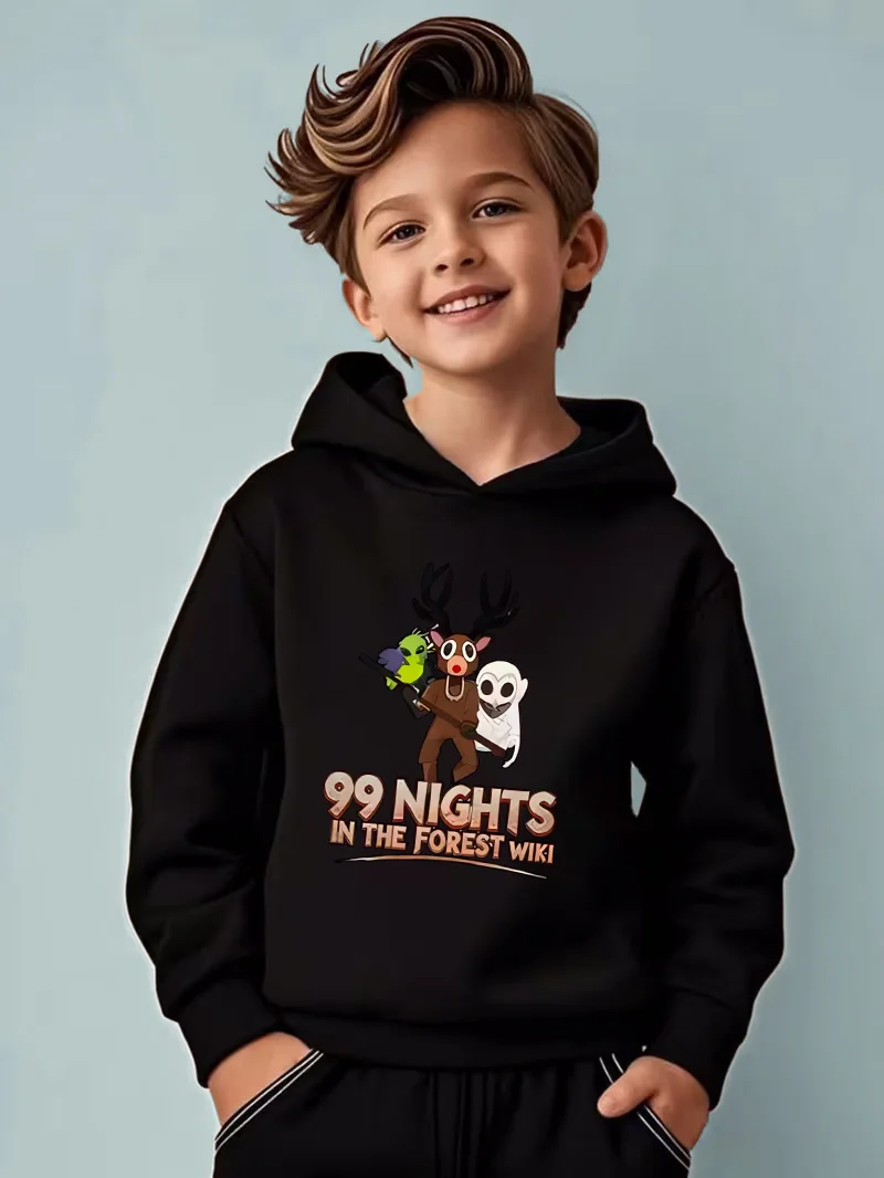 A Fun Forest-Themed Printed Children's Cool Hoodie Featuring Deer, Ghosts And Parrots
A Fun Forest-Themed Printed Children's Cool Hoodie Featuring Deer, Ghosts And Parrots