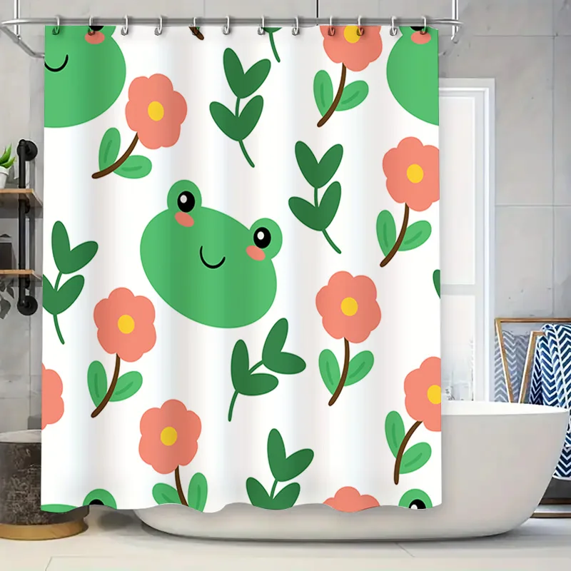 Bright Green Frog Flower Shower Curtain Set for Bathroom Decor 3D Printed Waterproof Fabric Size: W72 x L84 Inches
Bright Green Frog Flower Shower Curtain Set for Bathroom Decor 3D Printed Waterproof Fabric Size: W72 x L84 Inches
