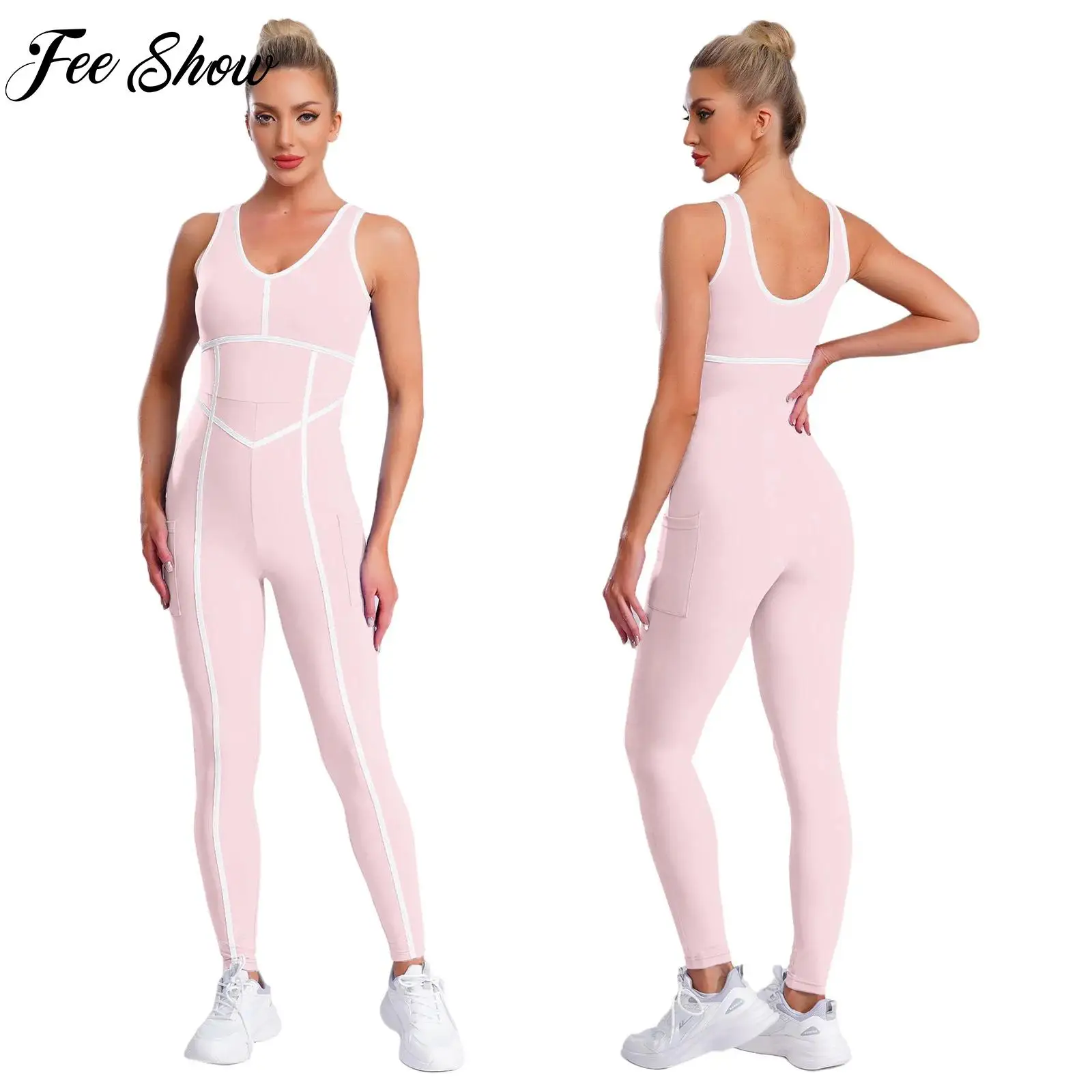 Women's Yoga Clothing Breathable Gym Sports Bodysuit Stretchy Sleeveless Build-In Chest Pads Two Flat Pocket Jumpsuit Sportswear
Women's Yoga Clothing Breathable Gym Sports Bodysuit Stretchy Sleeveless Build-In Chest Pads Two Flat Pocket Jumpsuit Sportswear