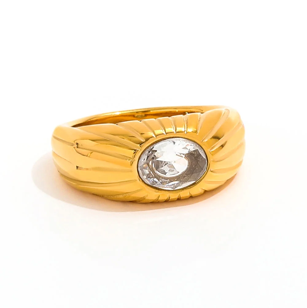 Joolim Jewelry Wholesale High End PVD Waterproof&No Fade Vintage Versatile Big Oval Zirconia Stainless Steel Ring For Women
Joolim Jewelry Wholesale High End PVD Waterproof&No Fade Vintage Versatile Big Oval Zirconia Stainless Steel Ring For Women