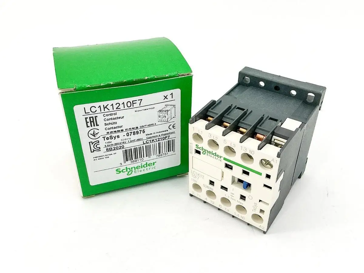 LC1K1210F7 LC7K1210F7 contactor - 3P - AC-3 = 440 V 12 A - 1 NO aux. - 110 V AC coil
LC1K1210F7 LC7K1210F7 contactor - 3P - AC-3 = 440 V 12 A - 1 NO aux. - 110 V AC coil