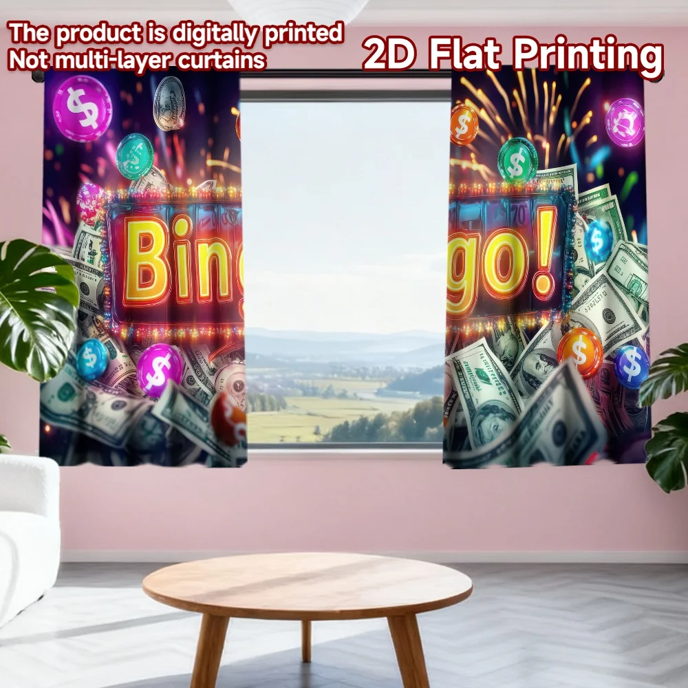 2D flat printing 2pcs Curtains Bingo Celebration Jackpot Digital Printed Polyester Drapes Holiday Decorations Use for Festive
2D flat printing 2pcs Curtains Bingo Celebration Jackpot Digital Printed Polyester Drapes Holiday Decorations Use for Festive