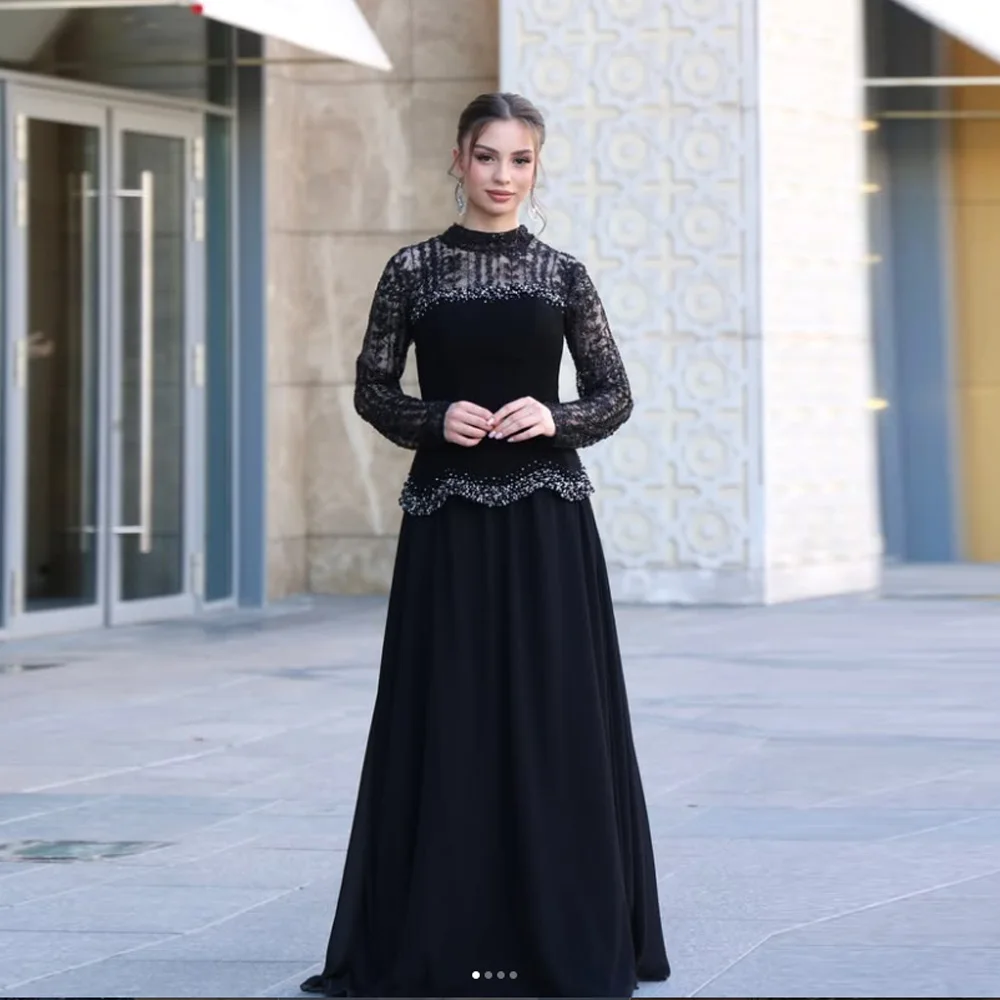 Customized Women Evening Dress Bespoke Occasion Sash Lace High Quality A-line Black Long Dresses Elegant Party
Customized Women Evening Dress Bespoke Occasion Sash Lace High Quality A-line Black Long Dresses Elegant Party