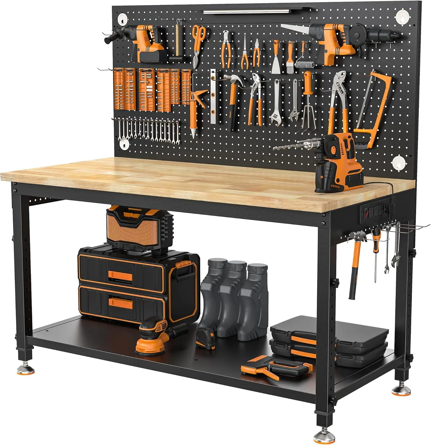 48' Heavy Duty Work Bench Adjustable Height Max Load 2000 LBS with Storage Shelf for Garage Workbench
48' Heavy Duty Work Bench Adjustable Height Max Load 2000 LBS with Storage Shelf for Garage Workbench