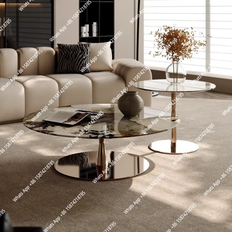 Light luxury microcrystalline stone coffee table round Italian minimalist living room home designer high-end marble tea table
Light luxury microcrystalline stone coffee table round Italian minimalist living room home designer high-end marble tea table