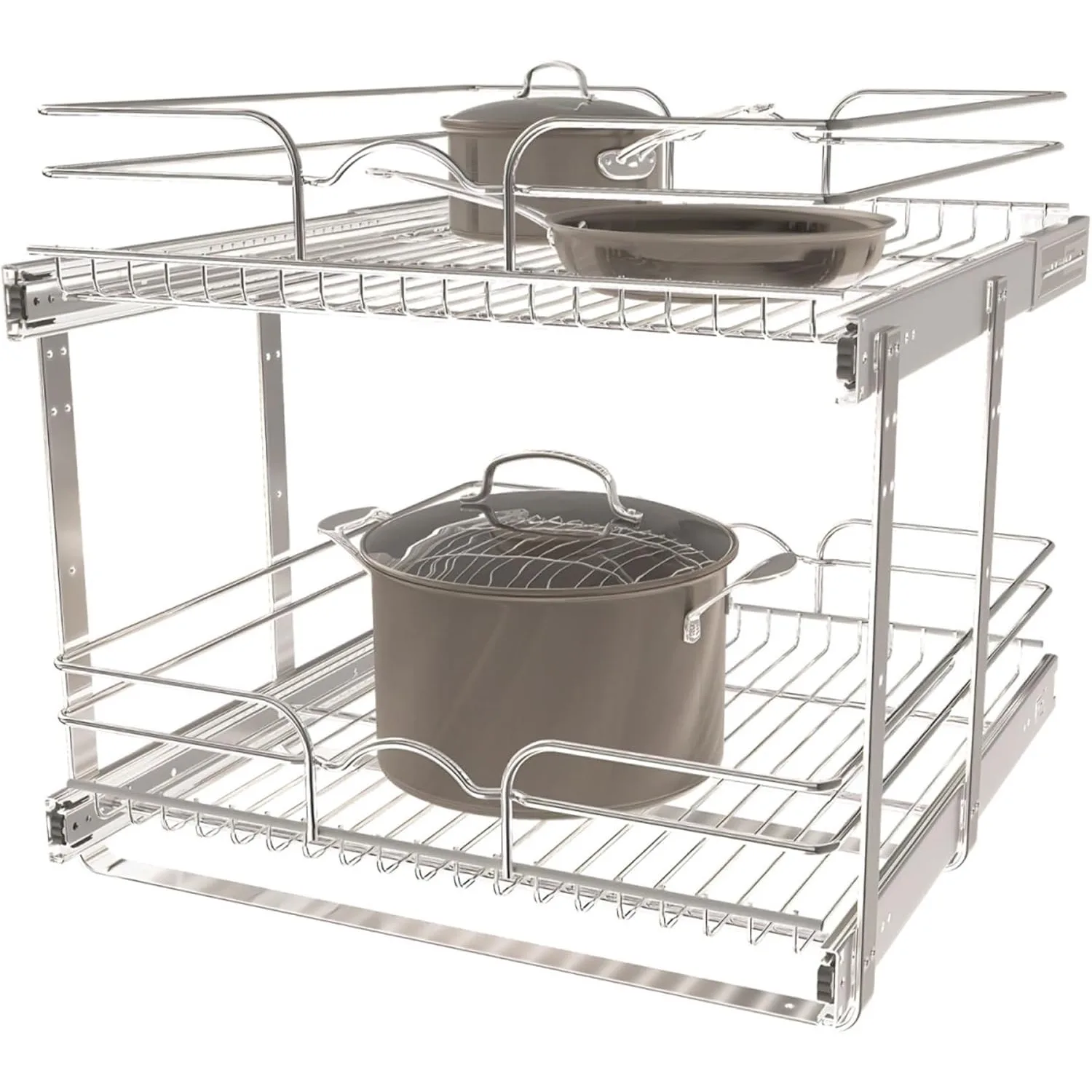 2 Tier Kitchen Cabinet Pullout Shelf and Drawer Organizer Slide Out Pantry Storage Basket in Multiple Sizes, 21 x 22 In
2 Tier Kitchen Cabinet Pullout Shelf and Drawer Organizer Slide Out Pantry Storage Basket in Multiple Sizes, 21 x 22 In