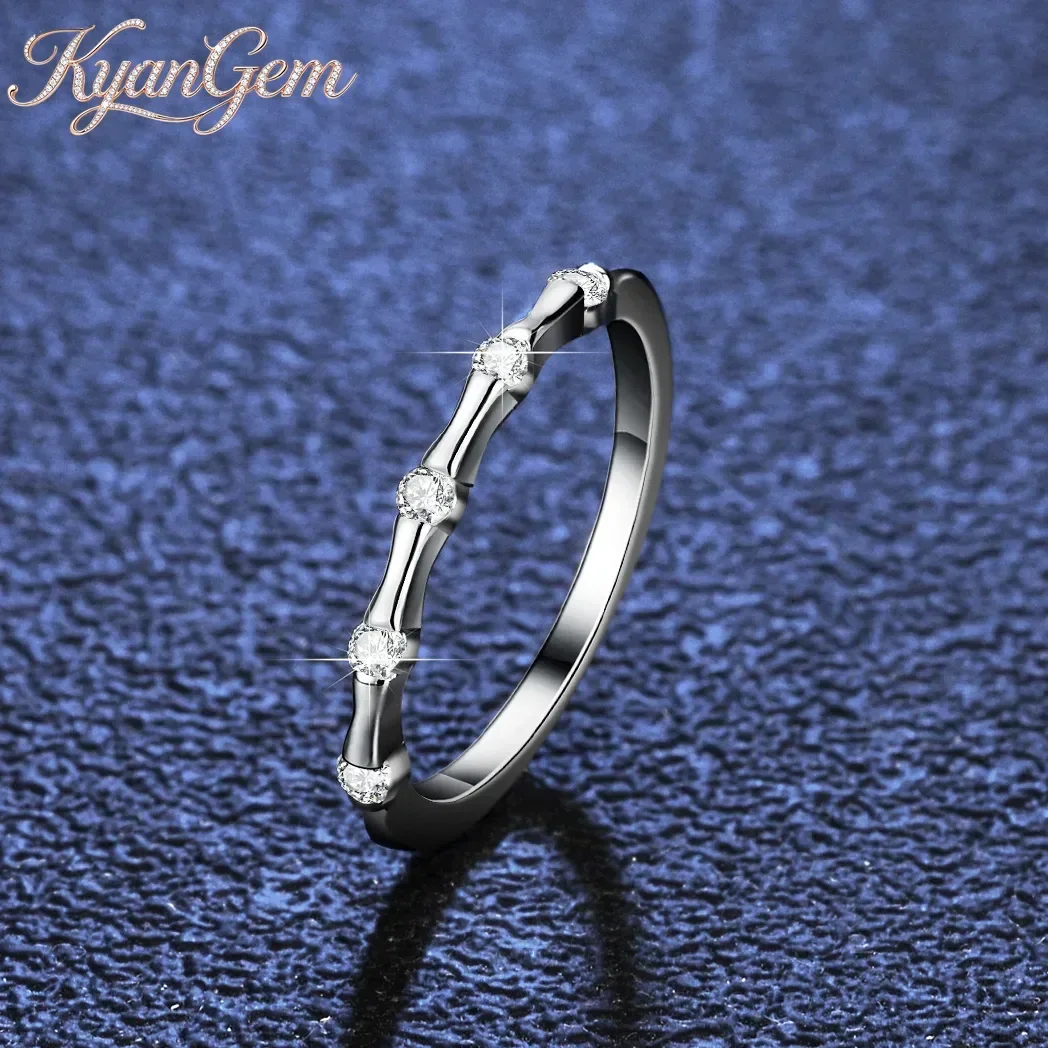 KyanGem 18K Gold Set with Moissanite Women's Rings, Fashion 18K Platinum Bamboo D-color VVS1 Diamond Row Ring Fashion Ring
KyanGem 18K Gold Set with Moissanite Women's Rings, Fashion 18K Platinum Bamboo D-color VVS1 Diamond Row Ring Fashion Ring