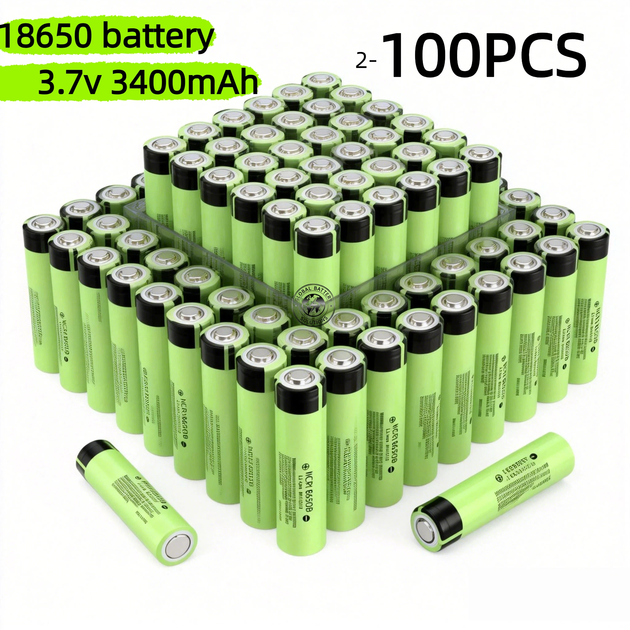 Premium Original 18650 3400mAh 3.7V Flat Top Rechargeable Lithium Batteries Brand New for Flashlights, Headlamps, Power Banks
Premium Original 18650 3400mAh 3.7V Flat Top Rechargeable Lithium Batteries Brand New for Flashlights, Headlamps, Power Banks