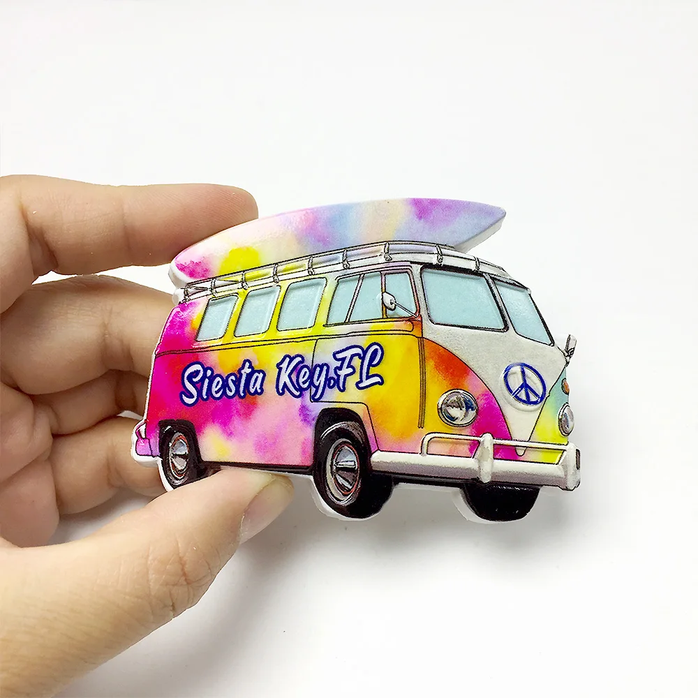 Siesta Key FL Peace Sign Van Colorful Resin Fridge Magnet - Magnetic Tile Decoration - Vintage Style Home Decor
Siesta Key FL Peace Sign Van Colorful Resin Fridge Magnet - Magnetic Tile Decoration - Vintage Style Home Decor
