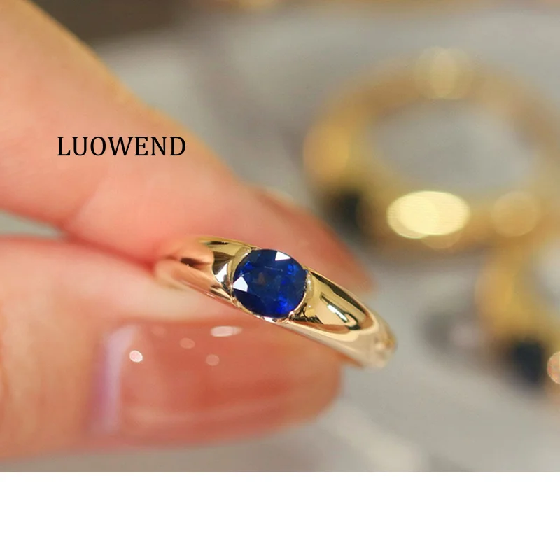 Кольца LUOWEND из 100% желтого золота 18 карат, модное кольцо в стиле INS с натуральным сапфиром, роскошное кольцо с драгоценным камнем для женщин, ювелирные изделия для вечеринок
Кольца LUOWEND из 100% желтого золота 18 карат, модное кольцо в стиле INS с натуральным сапфиром, роскошное кольцо с драгоценным камнем для женщин, ювелирные изделия для вечеринок