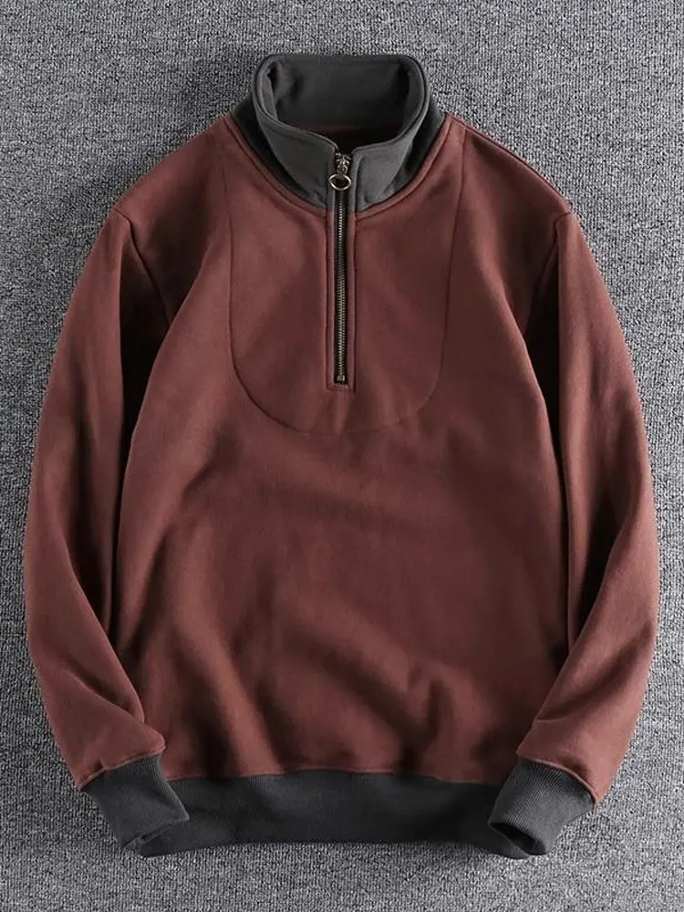 Thickened Fleece Hoodie Men's Spring Autumn Loose Fit Overhead Stand Collar Personalized Outerwear Youth Pure Color Style
Thickened Fleece Hoodie Men's Spring Autumn Loose Fit Overhead Stand Collar Personalized Outerwear Youth Pure Color Style