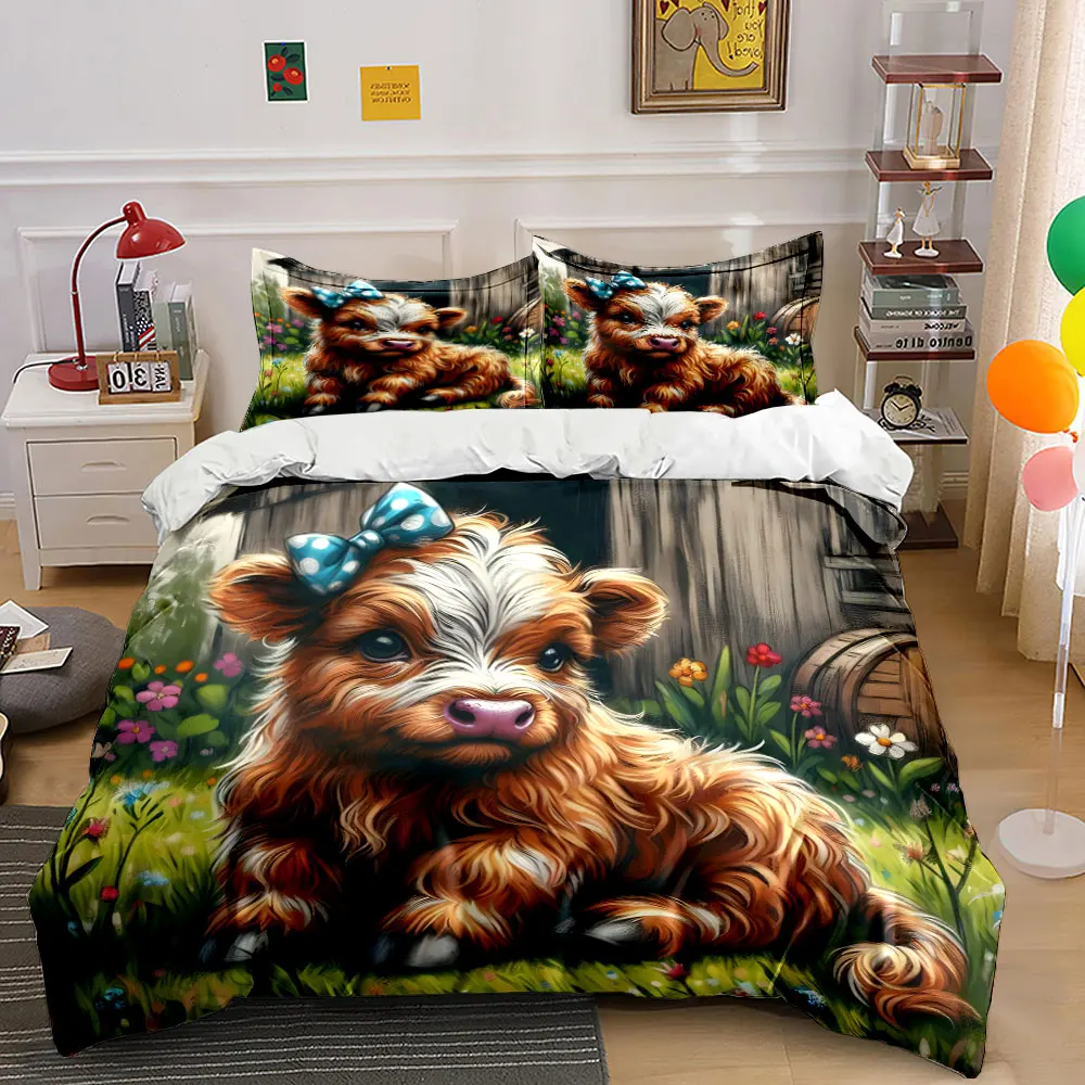 Adorable calf with blue bow Pattern Duvet Cover Set Digital Print Colorful Polyester Bedding with Zipper Closur for kids gifts
Adorable calf with blue bow Pattern Duvet Cover Set Digital Print Colorful Polyester Bedding with Zipper Closur for kids gifts