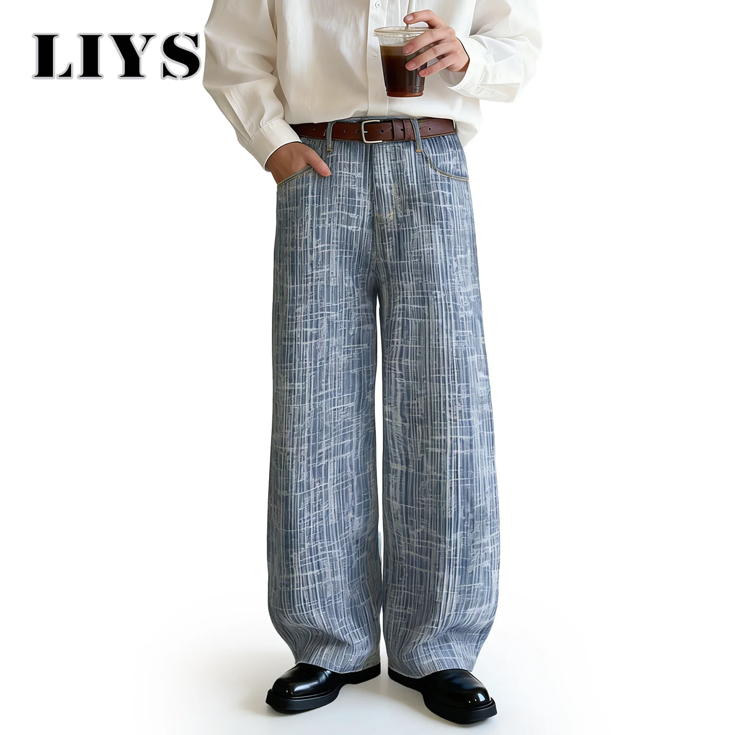 LIYS Fashionable Baggy Wide Leg Men's Women's Jacquard Jeans Japanese Korean Street Style Ultra Baggy Spring Summer Denim Pants
LIYS Fashionable Baggy Wide Leg Men's Women's Jacquard Jeans Japanese Korean Street Style Ultra Baggy Spring Summer Denim Pants