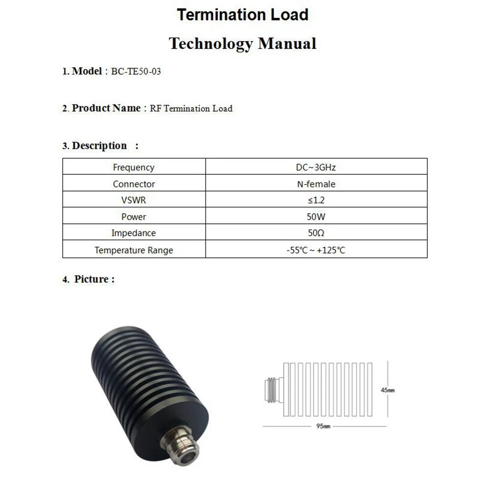 -N07R 1Pcs 50W Dummy Load N Female Socket Dc - 3Ghz 50 Ohm & 1Pcs 100W Dummy Load N Male Connector Dc - 3Ghz 50 Ohm
-N07R 1Pcs 50W Dummy Load N Female Socket Dc - 3Ghz 50 Ohm & 1Pcs 100W Dummy Load N Male Connector Dc - 3Ghz 50 Ohm