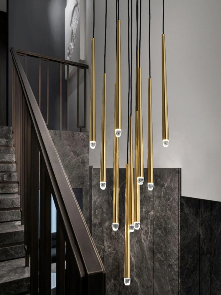 Postmodern Luxury Crystal LED Chandeliers Nordic Golden Black Long Chandelier Stairs Hanging Lamp Restaurant Ceiling Chandeliers
Postmodern Luxury Crystal LED Chandeliers Nordic Golden Black Long Chandelier Stairs Hanging Lamp Restaurant Ceiling Chandeliers