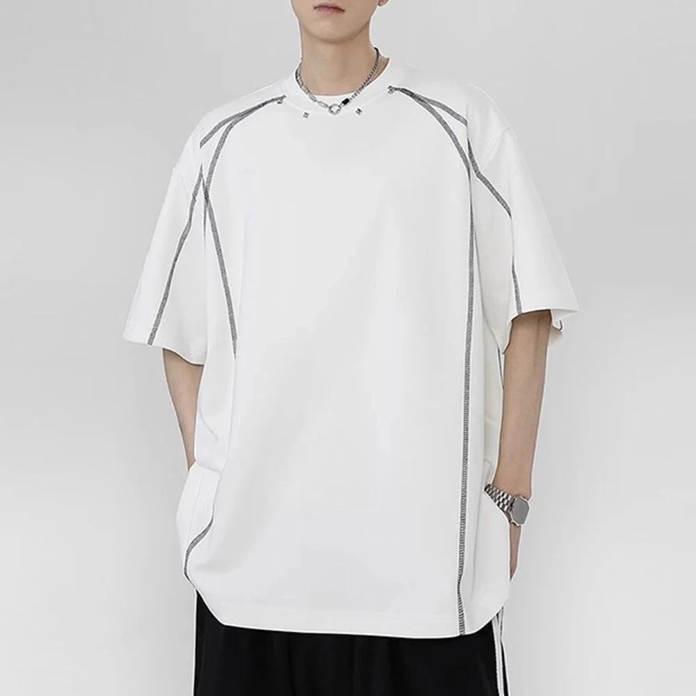 Casual Fashion Tee Loose Fit Top Casual Outing Solid Color T-Shirt Spliced Design Tee Suitable For Vacation For Daily Use
Casual Fashion Tee Loose Fit Top Casual Outing Solid Color T-Shirt Spliced Design Tee Suitable For Vacation For Daily Use