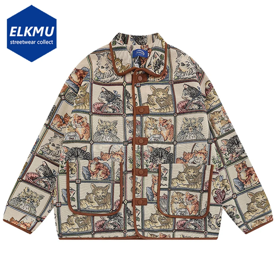 Cat Graphic Vintage Jacket Men Streetwear Harajuku Oversized Hip Hop Jacket Retro Knitted Coat 2024 Fall Winter Casual Jackets
Cat Graphic Vintage Jacket Men Streetwear Harajuku Oversized Hip Hop Jacket Retro Knitted Coat 2024 Fall Winter Casual Jackets