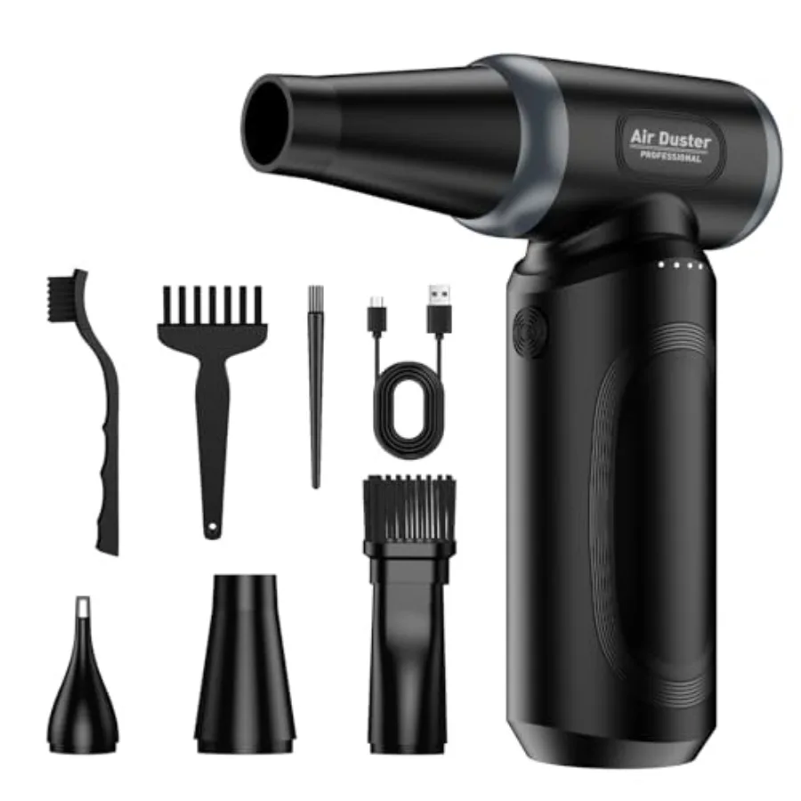 ABS Electric Compressed Air Duster150000RPM Rechargeable Cordless Mini Blower 3-Gear Adjustable Air Duster with fast charging m
ABS Electric Compressed Air Duster150000RPM Rechargeable Cordless Mini Blower 3-Gear Adjustable Air Duster with fast charging m