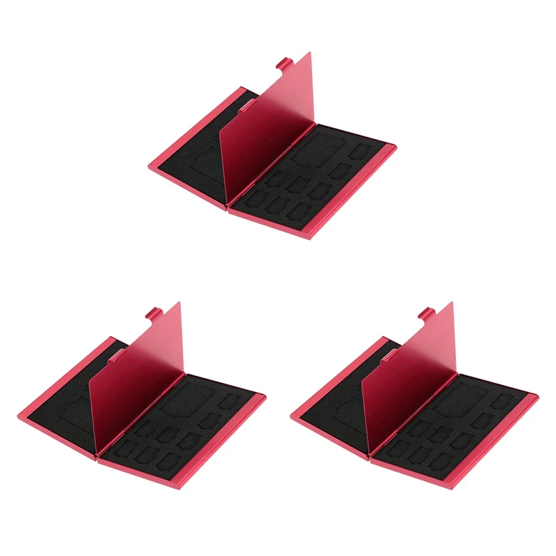 N75R-3X 12 In 1 Aluminum Box Bag Memory Card Case Holder Wallet For 4 X SD Micro-SD SDHC SDXC MMC 8 X TF SIM Card(Red)
N75R-3X 12 In 1 Aluminum Box Bag Memory Card Case Holder Wallet For 4 X SD Micro-SD SDHC SDXC MMC 8 X TF SIM Card(Red)