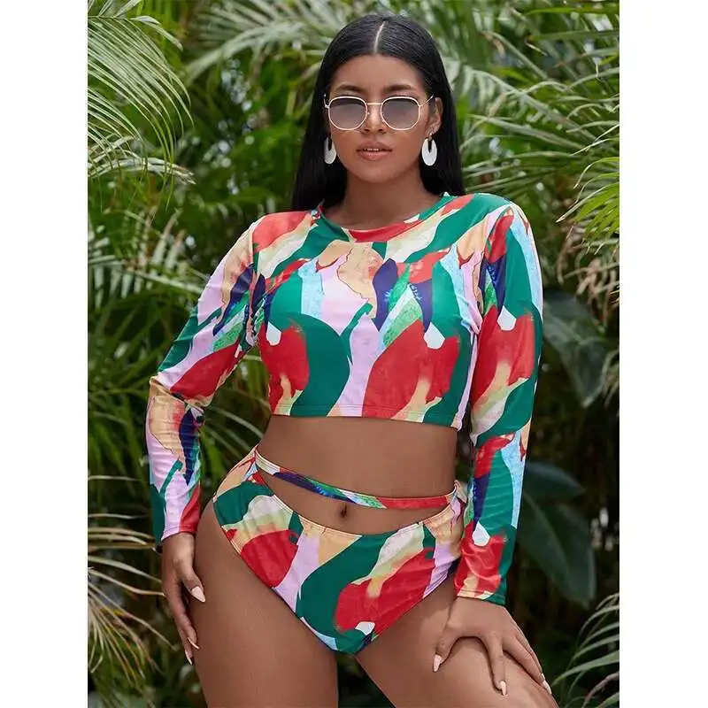 New Plus Size Split Swimsuit Women's Bikini Hot Selling Conservative Long Sleeved High Waisted Beach Swimsuit Women Casual Y2k
New Plus Size Split Swimsuit Women's Bikini Hot Selling Conservative Long Sleeved High Waisted Beach Swimsuit Women Casual Y2k
