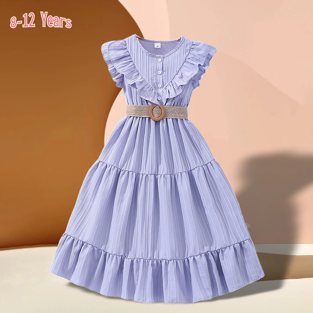 2024 Teens Girls Dress Short Sleeve Summer Korean Style Girls Clothing Graceful Ruffled Princess Children Dress 8-12 Years Old
2024 Teens Girls Dress Short Sleeve Summer Korean Style Girls Clothing Graceful Ruffled Princess Children Dress 8-12 Years Old