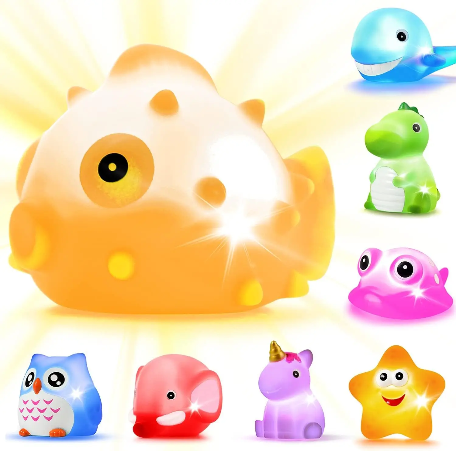 8-Pack Light-Up Floating Bath Toys, Color-Changing Animal Set for Toddlers
8-Pack Light-Up Floating Bath Toys, Color-Changing Animal Set for Toddlers