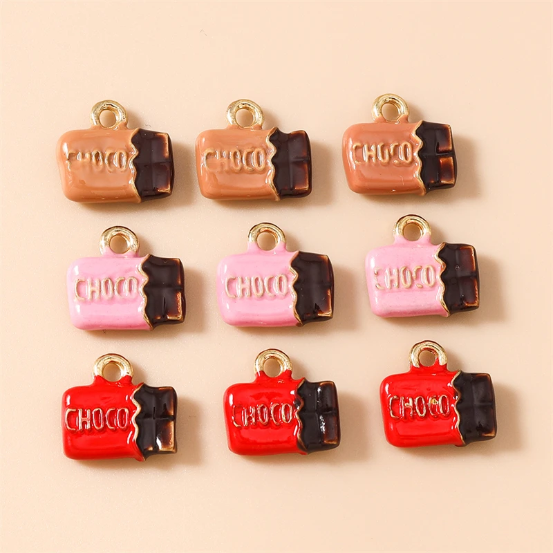 20pcs 13x12mm Cute Enamel Food Chocolate Charms Pendants for Making Earrings Necklaces Bracelets DIY Crafts Jewelry Accessories
20pcs 13x12mm Cute Enamel Food Chocolate Charms Pendants for Making Earrings Necklaces Bracelets DIY Crafts Jewelry Accessories