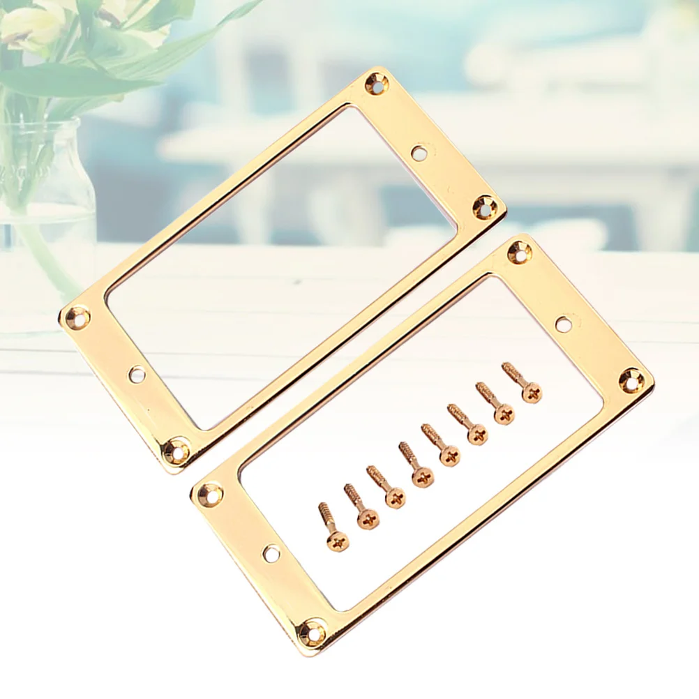2Pcs Guitar Humbucker Pickup Covers Mounting Frame 92x46mm Flat Metal Ring Golden Finish Sturdy Non-Curved for Short Pickup
2Pcs Guitar Humbucker Pickup Covers Mounting Frame 92x46mm Flat Metal Ring Golden Finish Sturdy Non-Curved for Short Pickup