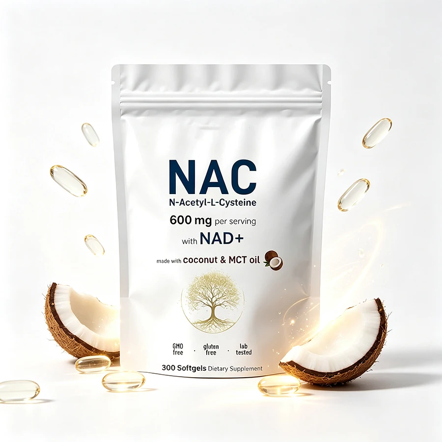 NAC 600mg Softgels with NAD+ Coconut MCT Oil Blend, 300 Softgels, Non-GMO Gluten Free Lab Tested Antioxidant Support Supplement
NAC 600mg Softgels with NAD+ Coconut MCT Oil Blend, 300 Softgels, Non-GMO Gluten Free Lab Tested Antioxidant Support Supplement
